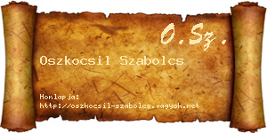 Oszkocsil Szabolcs névjegykártya